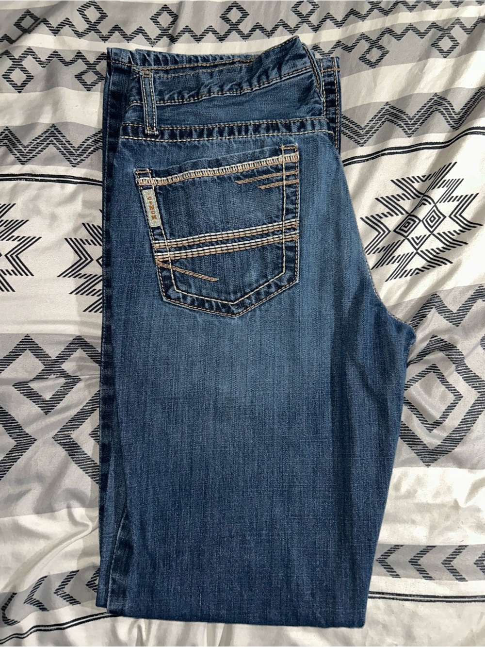 Cinch Blue Denim Jeans with Contrast Stitching 32x36